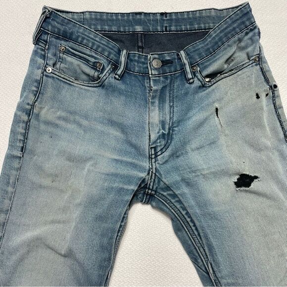 Levi's 511 Black Label Slim Denim Jeans Distressed Men's Size 31x32 - Picture 3 of 16